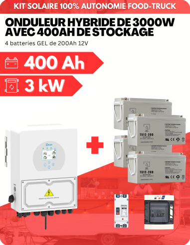 KIT AUTONOME AVEC 400Ah GEL DE STOCKAGE - SORTIE AC MAX 3000W - DEYE | Liberty-Energy.fr