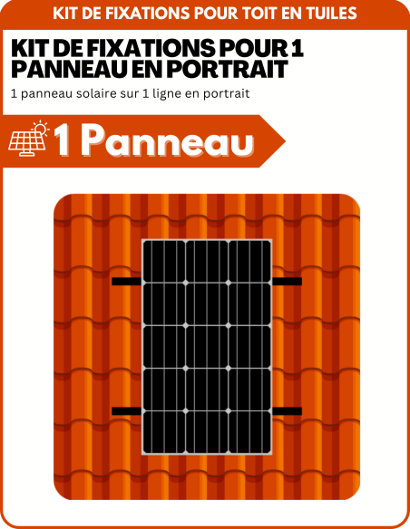 Kit de Fixation 1 panneau solaire pour toit en tuile | Orientation : Portrait - ESDEC | Liberty-Energy.fr