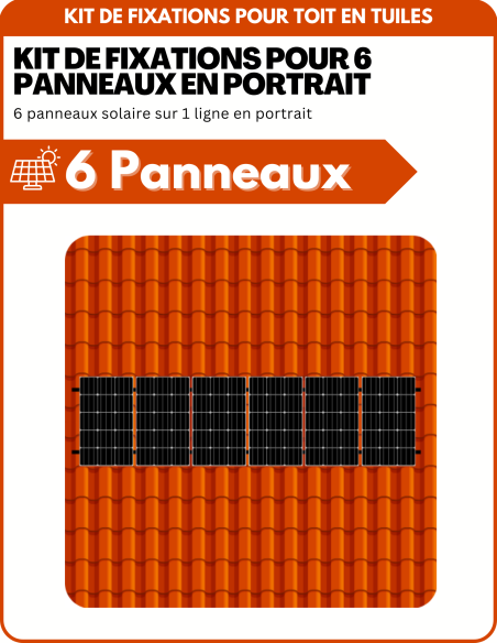 Kit de Fixation 6 panneaux solaires pour toit en tuile | Orientation : Portrait - ESDEC | Liberty-Energy.fr