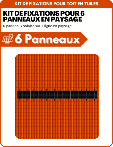 Kit de Fixation 6 panneaux solaires pour toit en tuile | Orientation : Paysage - ESDEC | Liberty-Energy.fr