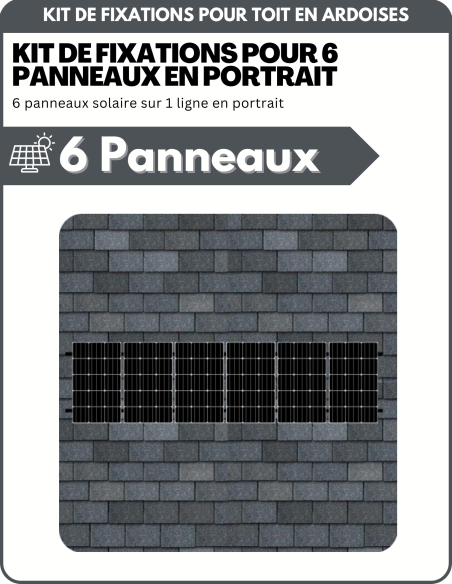 Kit de Fixation 6 panneaux solaires pour toit en ardoises | Orientation : Portrait - ESDEC | Liberty-Energy.fr