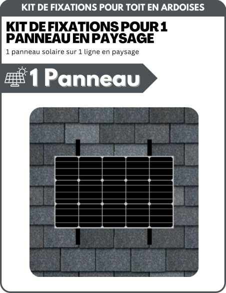 Kit de Fixation 1 panneau solaire pour toit en ardoises | Orientation : Paysage - ESDEC | Liberty-Energy.fr