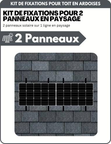 Kit de Fixation 2 panneaux solaires pour toit en ardoises | Orientation : Paysage - ESDEC | Liberty-Energy.fr