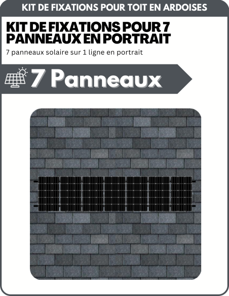 Kit de Fixation 7 panneaux solaires pour toit en ardoises | Orientation : Portrait - ESDEC | Liberty-Energy.fr