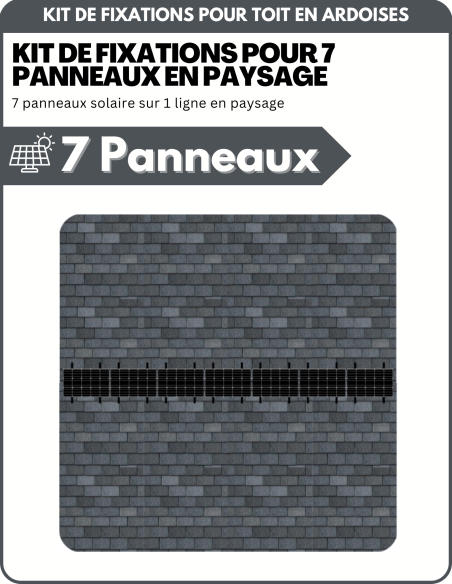 Kit de Fixation 7 panneaux solaires pour toit en ardoises | Orientation : Paysage - ESDEC | Liberty-Energy.fr