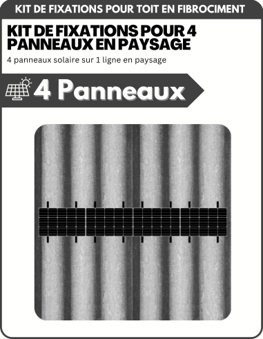 Kit de Fixation 4 panneaux solaires pour toit en tôle ondulée | Orientation : Paysage - ESDEC | Liberty-Energy.fr