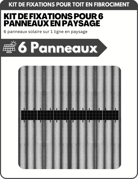 Kit de Fixation 6 panneaux solaires pour toit en tôle ondulée | Orientation : Paysage - ESDEC | Liberty-Energy.fr