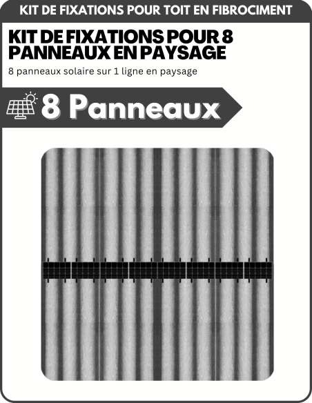 Kit de Fixation 8 panneaux solaires pour toit en tôle ondulée | Orientation : Paysage - ESDEC | Liberty-Energy.fr