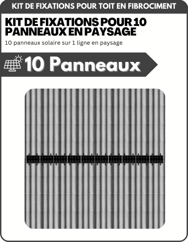 Kit de Fixation 10 panneaux solaires pour toit en tôle ondulée | Orientation : Paysage - ESDEC | Liberty-Energy.fr