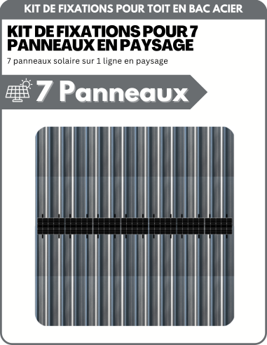 Kit de Fixation 7 panneaux solaires pour toit en bac acier | Orientation : Paysage - ESDEC | Liberty-Energy.fr