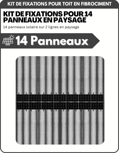 Kit de Fixation 14 panneaux solaires pour toit en tôle ondulée sur 2 lignes | Orientation : Paysage - ESDEC | Liberty-Energy.fr